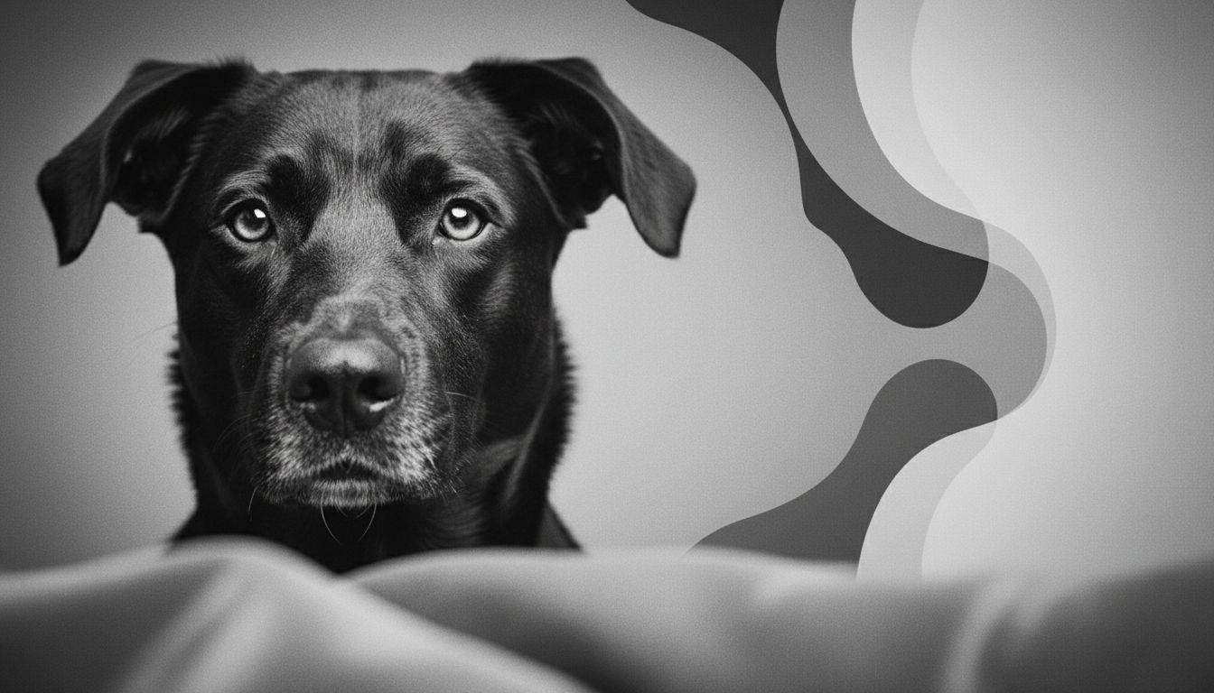 Black-and-white dog style board showing tonal ranges and fur texture direction
